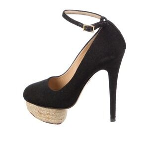 Charlotte Olympia Canvas Pumps Black SZ 6.5 US